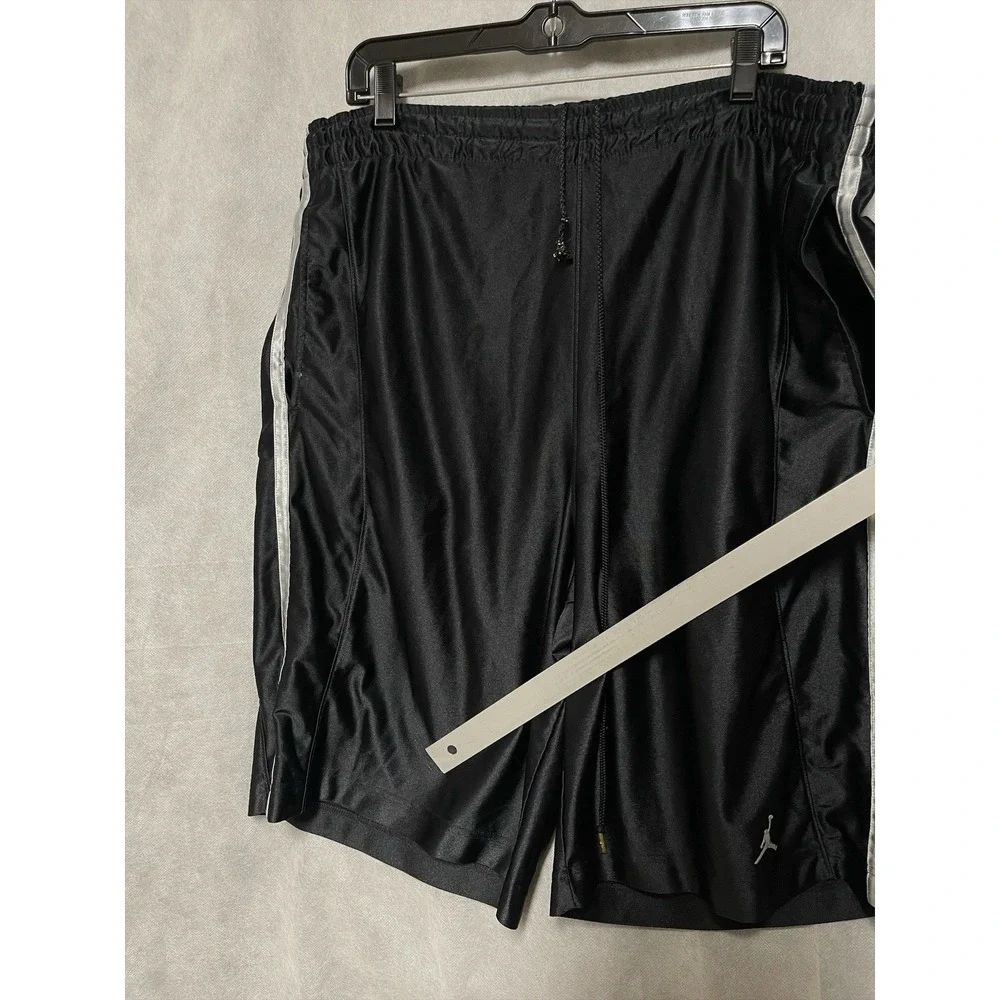 Jordan Shorts XL Black Satin Dazzle Shiny Basketball Warm Up Sports Jumpman Logo